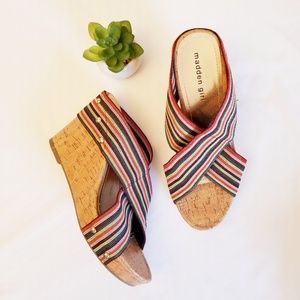 Madden Girl Nautic striped slip on wedges